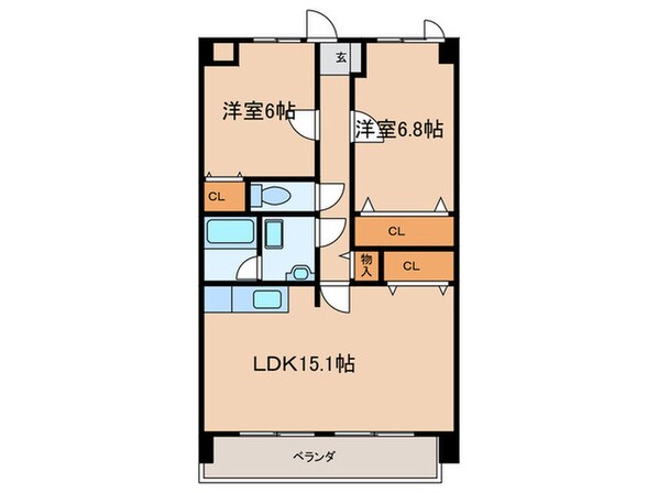 サンフラワー津福の物件間取画像